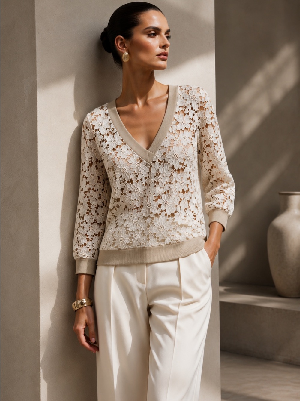 ESCADA Designer Embroidered Top